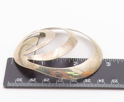 SANDRA BAKER 925 Sterling Silver  Vintage Modernist Dome Brooch Pin  BP7969
