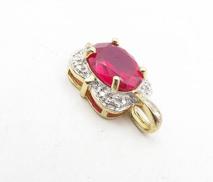925 Sterling Silver  Pink Topaz & Genuine Diamond Accent Pendant  PT6500