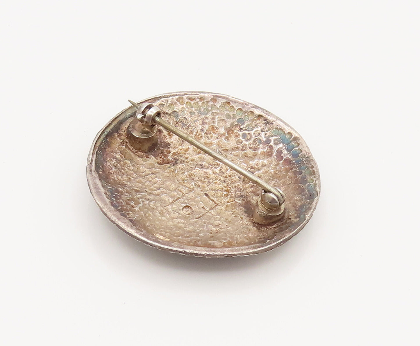 FRENCH QUARTER FESTIVAL 925 Silver  Vintage Carved Spirals Brooch Pin  BP10172