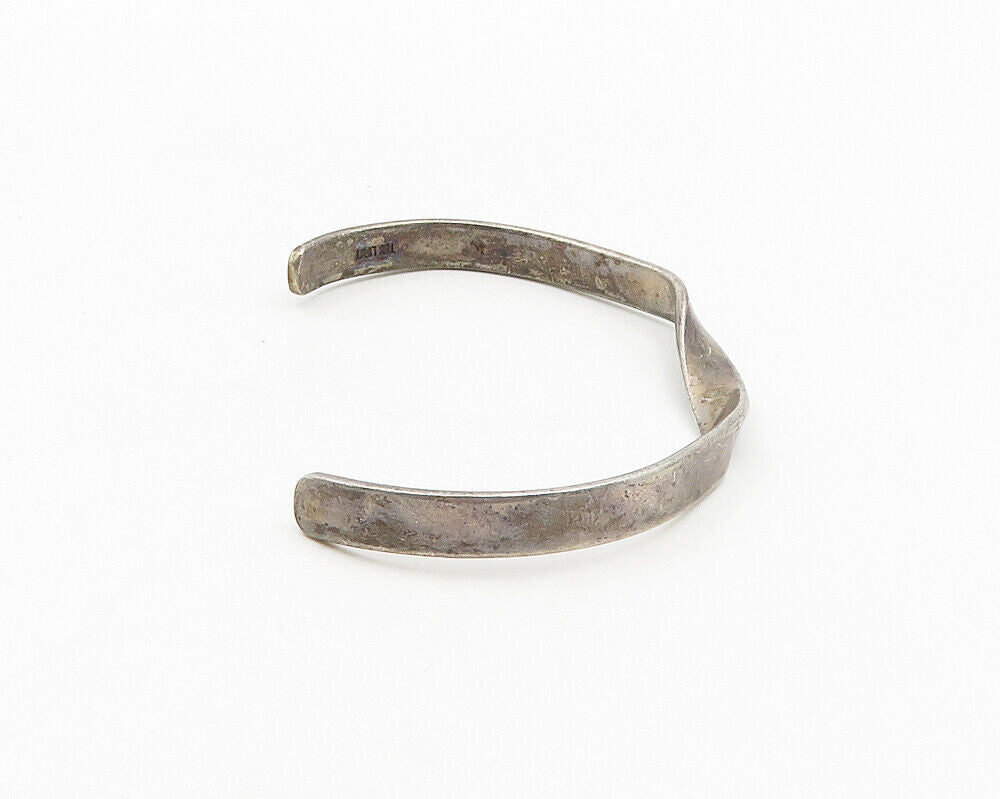 TED LOWY 925 Sterling Silver  Vintage Modernist Twist Cuff Bracelet  BT7615