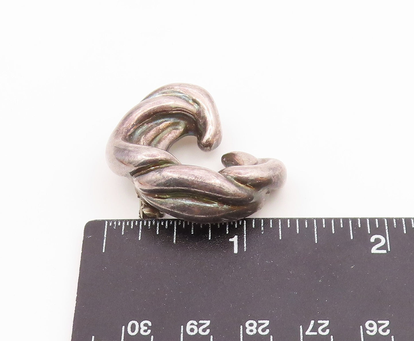 DESIGNER 925 Sterling Silver  Vintage Dark Tone Hollow Brooch Pin  BP8095