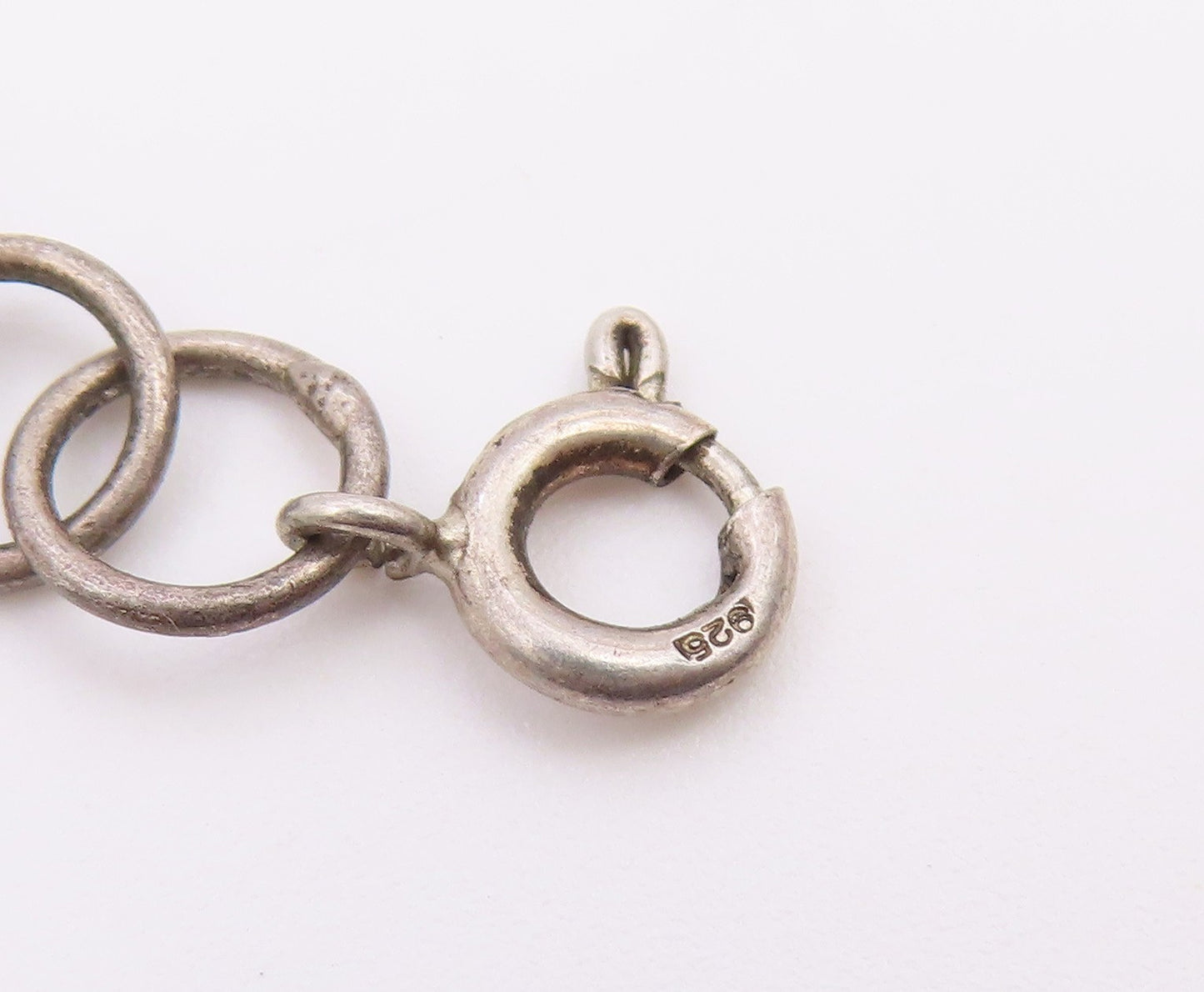 925 Sterling Silver  Vintage Dark Tone Dolphin Motif Chain Bracelet  BT6197