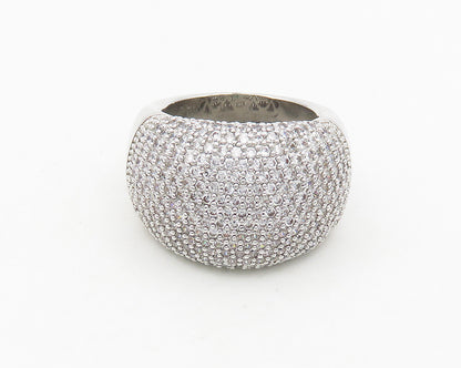 925 Sterling Silver  Vintage Cubic Zirconia Dome Cocktail Ring Sz 10  RG18698