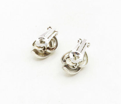 925 Sterling Silver  Vintage Shiny Macaroni Non Pierce Drop Earrings  EG4724
