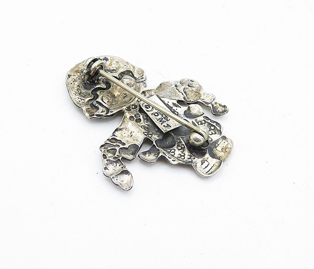 MEXICO 925 Sterling Silver  Vintage Love Heart Little Girl Brooch Pin  BP2102