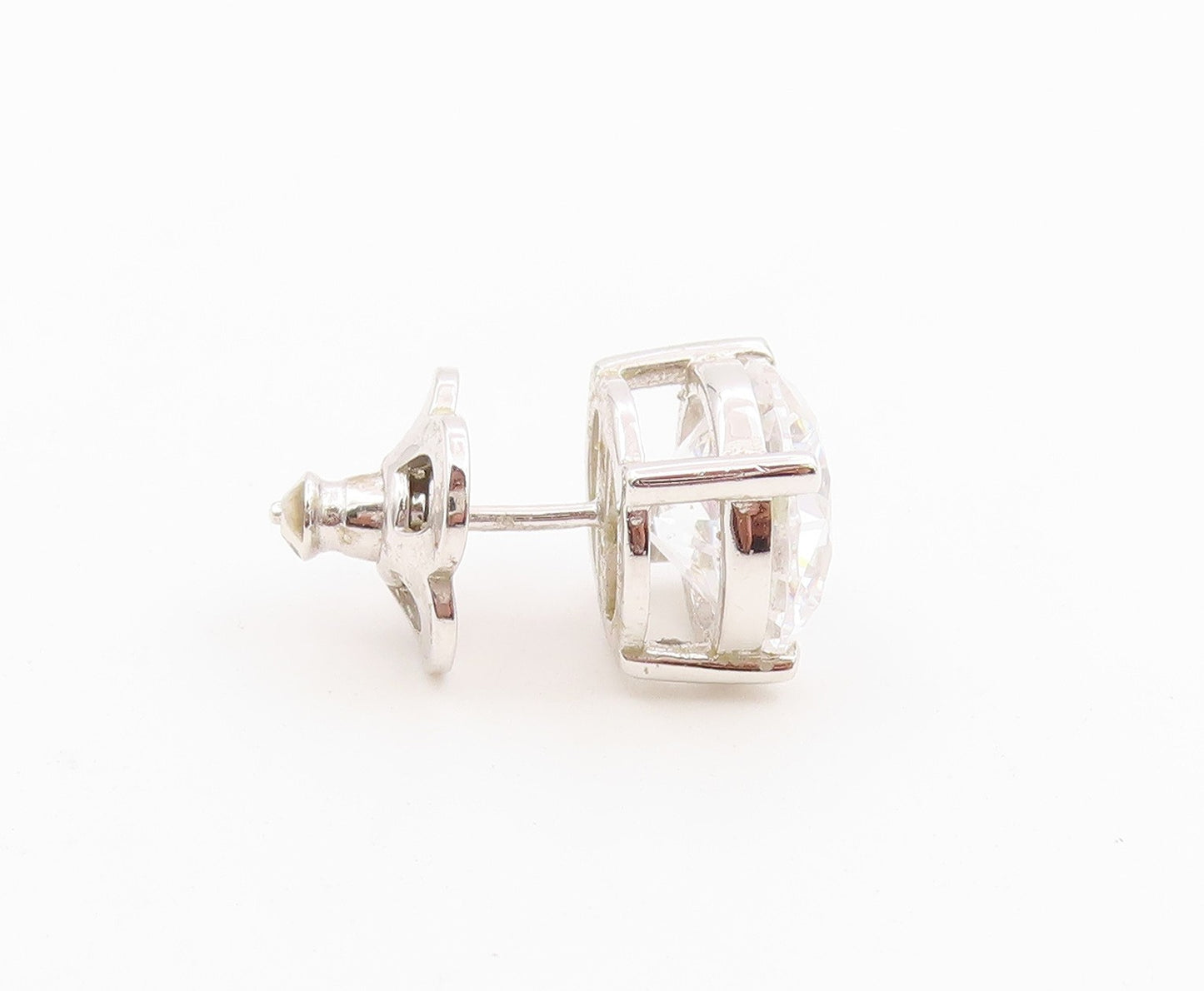 925 Sterling Silver Vintage Earrings LAFONN Elegant Round Cut CZ Stud  EG14489