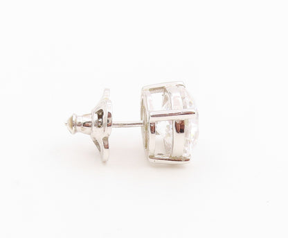 925 Sterling Silver Vintage Earrings LAFONN Elegant Round Cut CZ Stud  EG14489