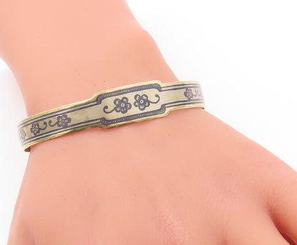 925 Sterling Silver Vintage Bracelet EAST EUROPE Floral Design Etched   BT10899