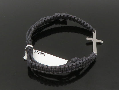 925 Sterling Silver  Religious Cross Adjustable Friendship Bracelet  BT1027