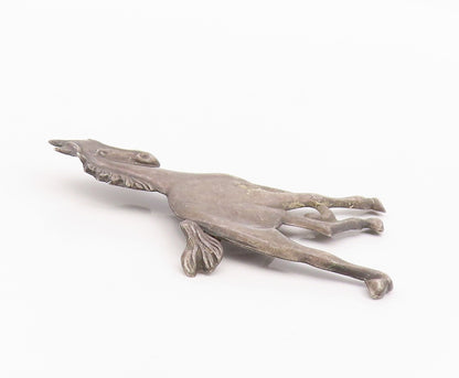 925 Sterling Silver Vintage Brooch Pin Classic Galloping Horse Figurine  BP12561