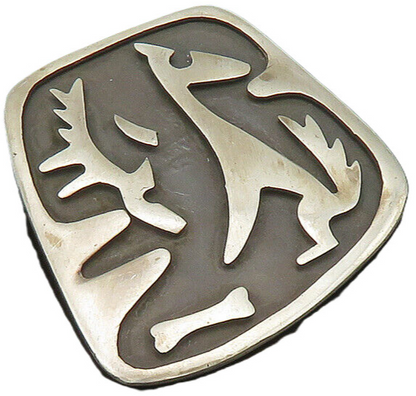 TAXCO 925 Sterling Silver  Vintage Antique Oxidized Animal Brooch Pin  BP8139