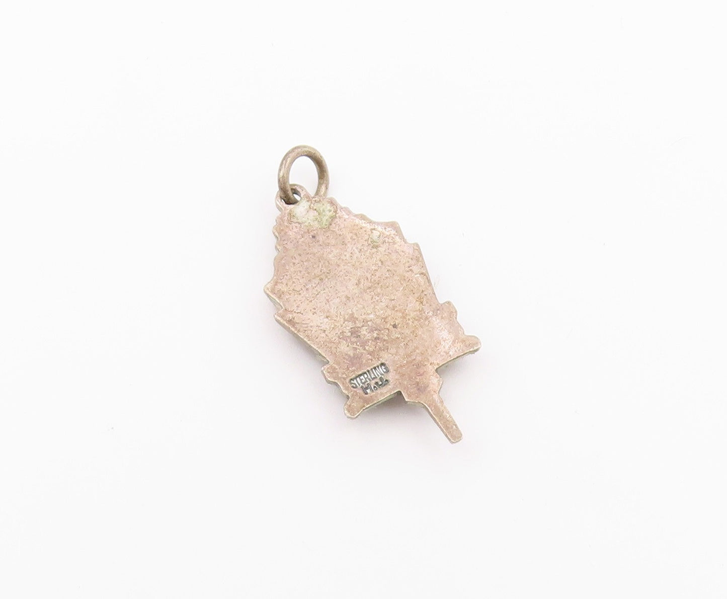 925 Sterling Silver  Vintage Antique Enamel GAA D Initial Pendant  PT17374