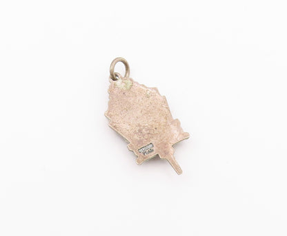 925 Sterling Silver  Vintage Antique Enamel GAA D Initial Pendant  PT17374
