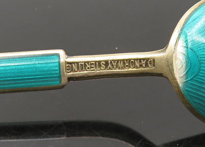DAVID ANDERSEN NORWAY 925 Silver  Vintage Enamel Floral Espresso Spoon  TR3105