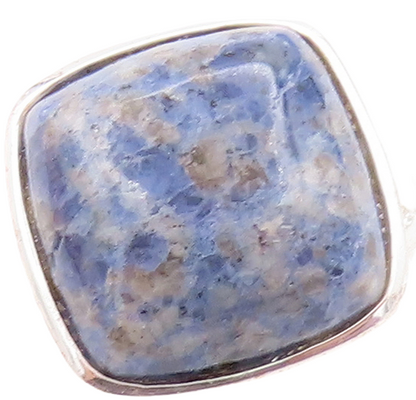 925 Sterling Silver Vintage Ring Square Cabochon Gemstone  Sz 7 RG31574