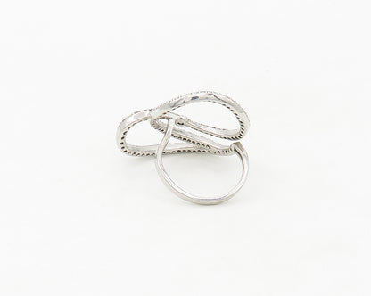 925 Sterling Silver  Sparkling Cubic Zirconia Swirl Band Ring Sz 8.5  RG17091