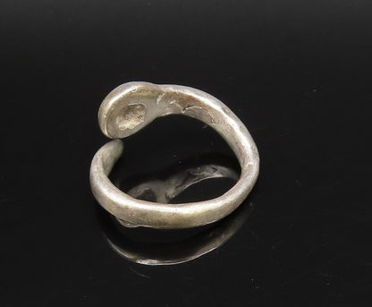 925 Sterling Silver  Vintage Minimalist Head & Tail Bypass Ring Sz 6.5 RG25976