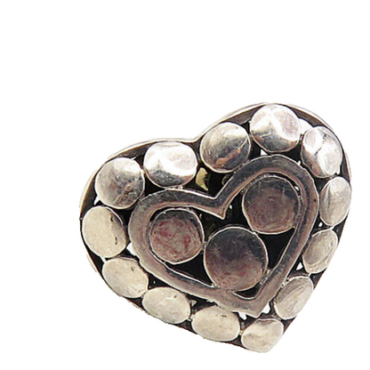 925 Sterling Silver  Vintage JOHN HARDY Solid Love Heart Lapel Pin  TR1494