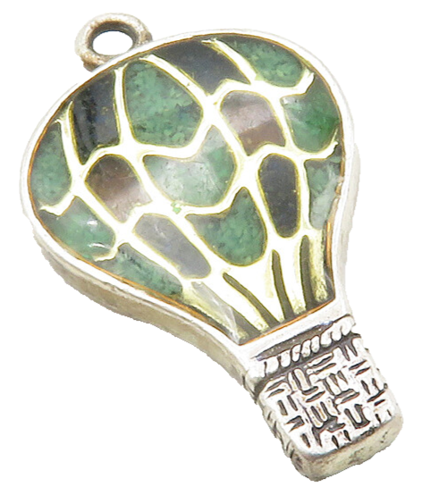 CAROLYN POLLACK RELIOS 925 Silver  Vintage Jasper Balloon Pendant  PT10031