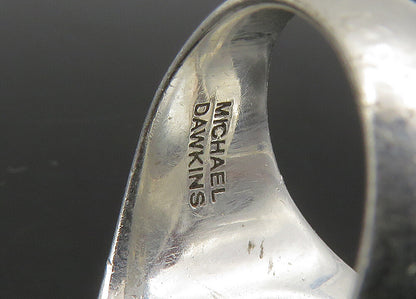 MICHAEL DAWKINS 925 Silver  Vintage Mother Of Pearl Cocktail Ring Sz 6 RG23323