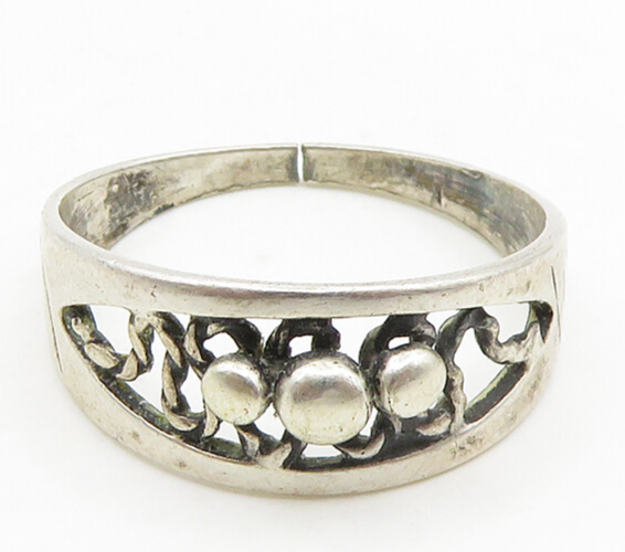 925 Sterling Silver  Vintage Rope Twist Swirl Detail Band Ring Sz 6  RG18789