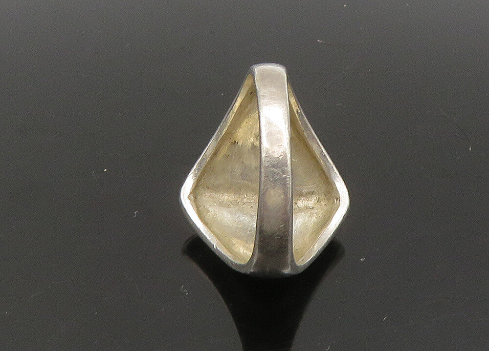 925 Sterling Silver  Vintage Dotted Detail Pointed Band Ring Sz 6  RG22791