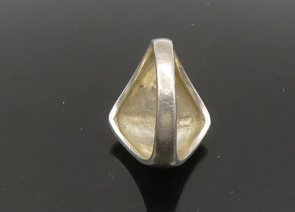 925 Sterling Silver  Vintage Dotted Detail Pointed Band Ring Sz 6  RG22791