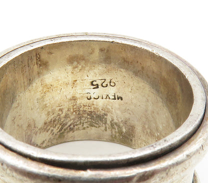 MEXICO 925 Sterling Silver  Vintage Raised Edge Smooth Band Ring Sz 10 RG15367