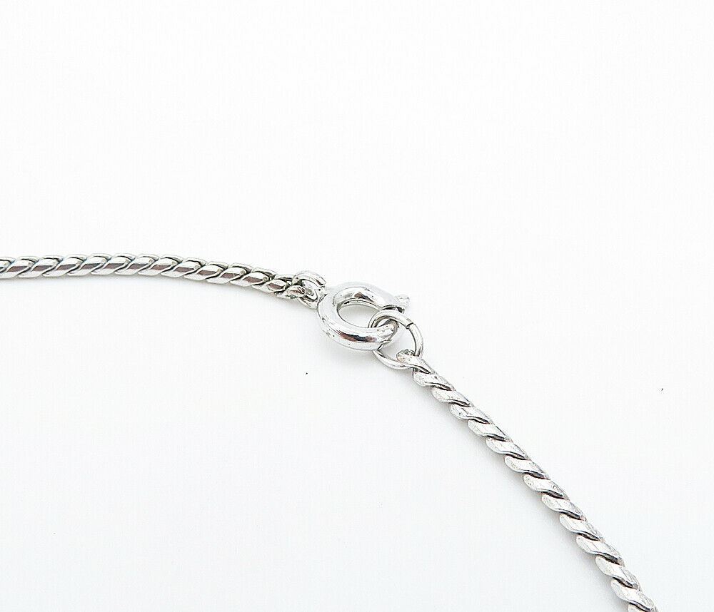 LORAN SIM 925 Silver  Yellow Cubic Zirconia Shiny Twist Chain Necklace  NE1386