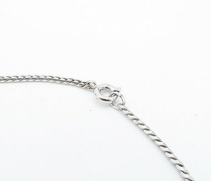 LORAN SIM 925 Silver  Yellow Cubic Zirconia Shiny Twist Chain Necklace  NE1386