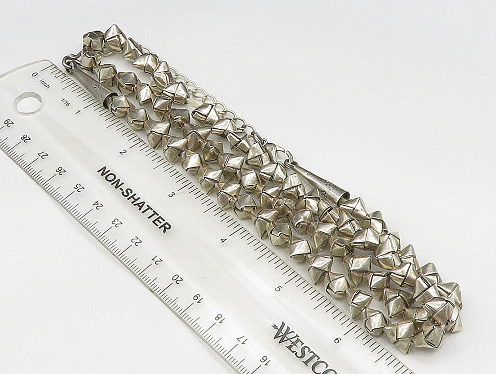 925 Sterling Silver  Vintage Tied Cone Knot Rope Necklace  NE3797