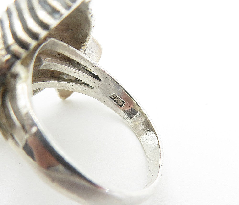925 Sterling Silver Vintage Ganesh Elephant Head Band Ring  Sz 7.5  RG8096