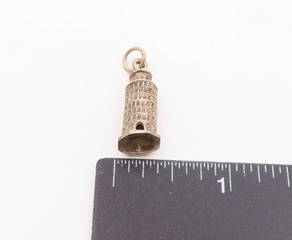 925 Sterling Silver  Vintage Leaning Tower Of Pisa Souvenir Pendant  PT19441
