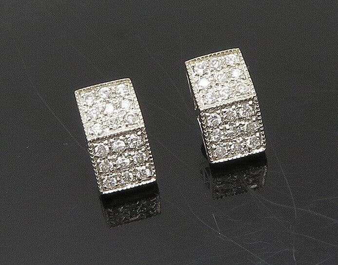 925 Sterling Silver  Vintage Sparkling Cubic Zirconia Drop Earrings  EG9678
