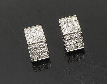925 Sterling Silver  Vintage Sparkling Cubic Zirconia Drop Earrings  EG9678
