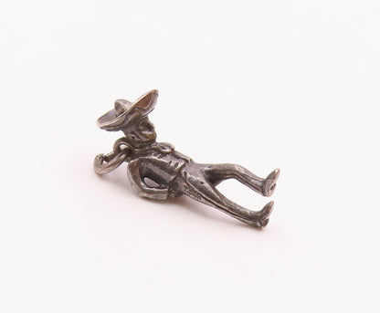 925 Sterling Silver  Vintage Mariachi Man With Head Down Pendant  PT21883