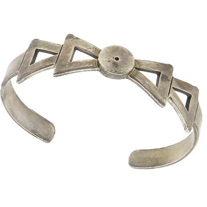 MEXICO 925 Sterling Silver  Vintage Dark Tone Bow Motif Chain Bracelet  BT7611