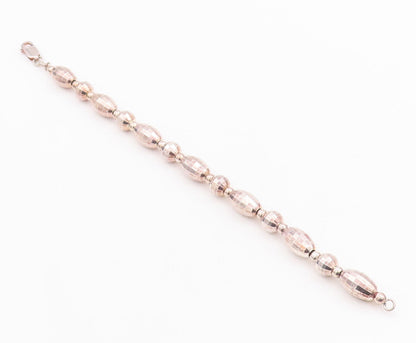 925 Sterling Silver Vintage Bracelet Oval & Round Disco Ball Cutout   BT10648