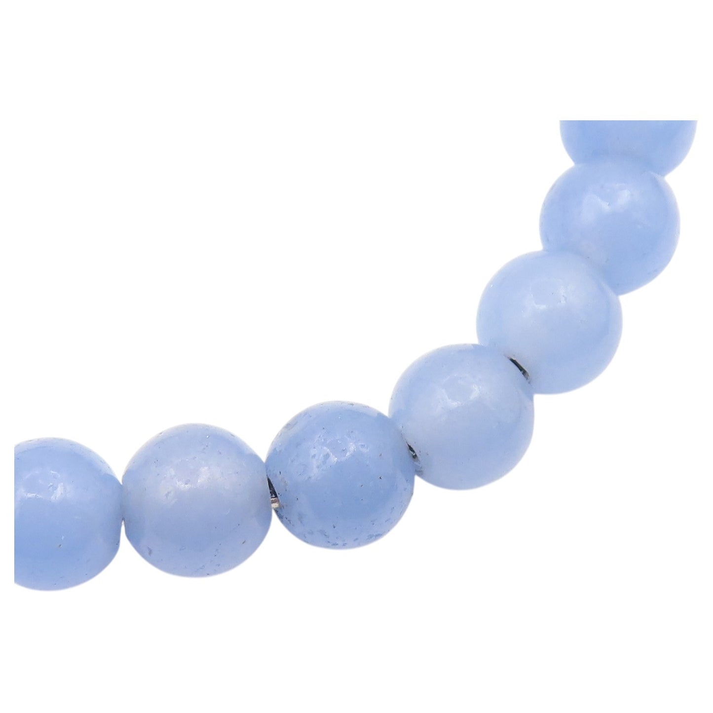 925 Sterling Silver Vintage Bracelet DAVID YURMAN Blue Chalcedony Beads  BT12190