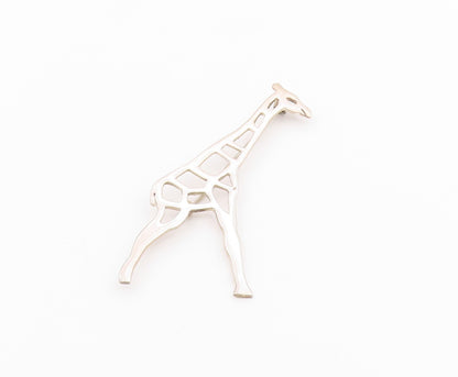 925 Sterling Silver  Vintage Shiny Cutout Giraffe Animal Brooch Pin  BP8213
