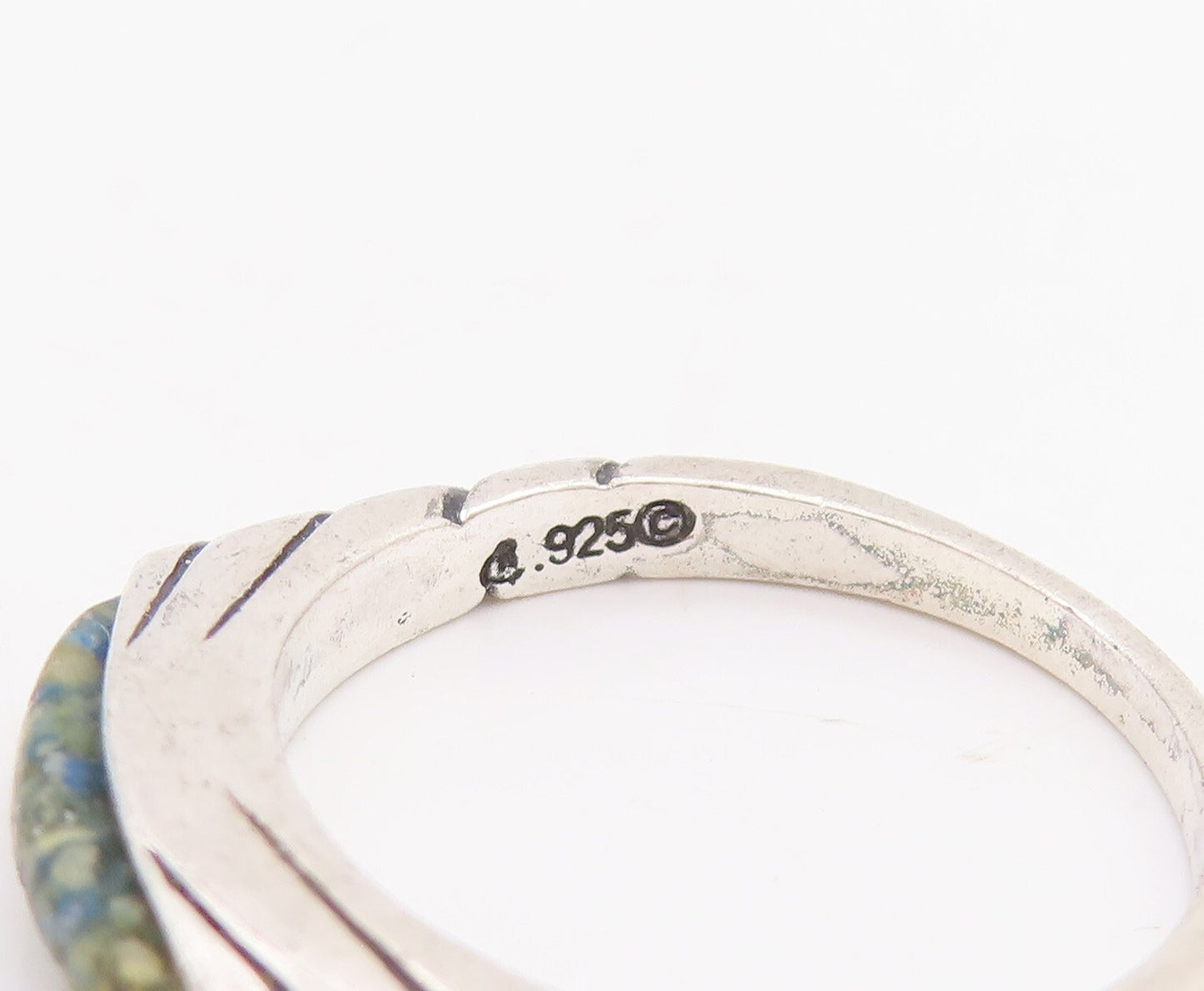 925 Sterling Silver Vintage Ring CAROLYN POLLACK Gemstone Sz 5 RG28941