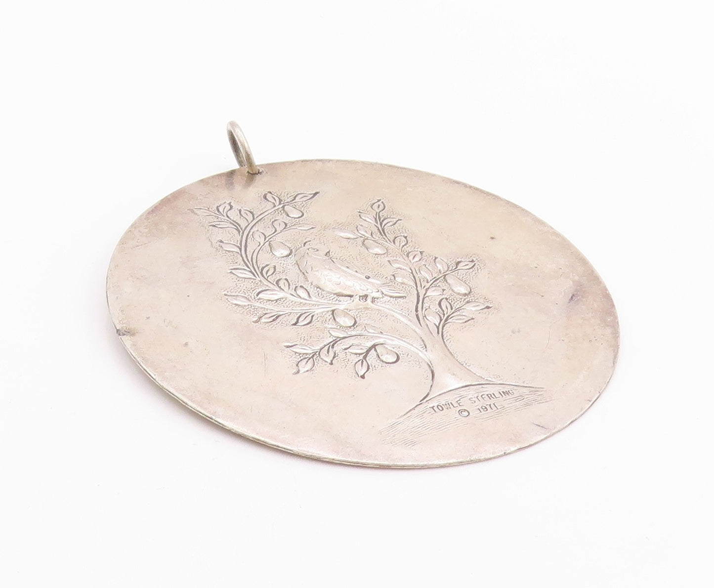 925 Sterling Silver Vintage Pendant 1971 TOWLE Antique Bird Of Peace  PT24709