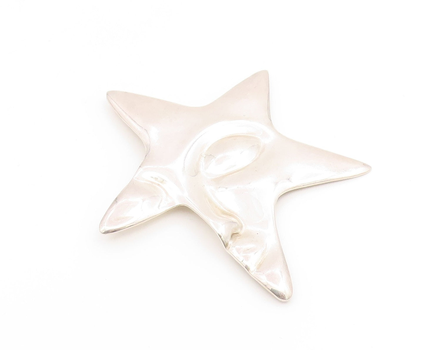 925 Sterling Silver Vintage Brooch Pin Modernist Celestial Star Face  BP12408