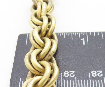 925 Sterling Silver Vintage Gemstone DESIGNER Chunky Link Chain Necklace  NE1512