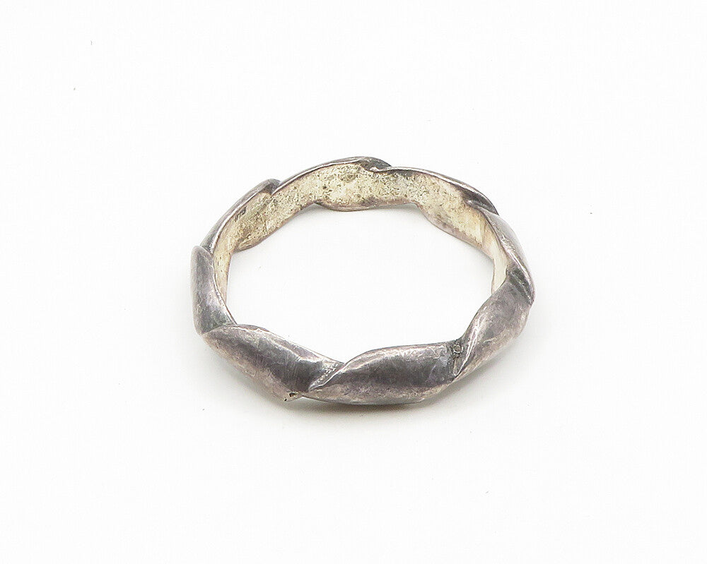 925 Sterling Silver  Vintage Dark Tone Smooth Twist Bangle Bracelet  BT7315
