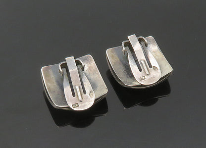 POLAND 925 Silver  Vintage Cutout Tree Motif Non Pierce Drop Earrings  EG10601