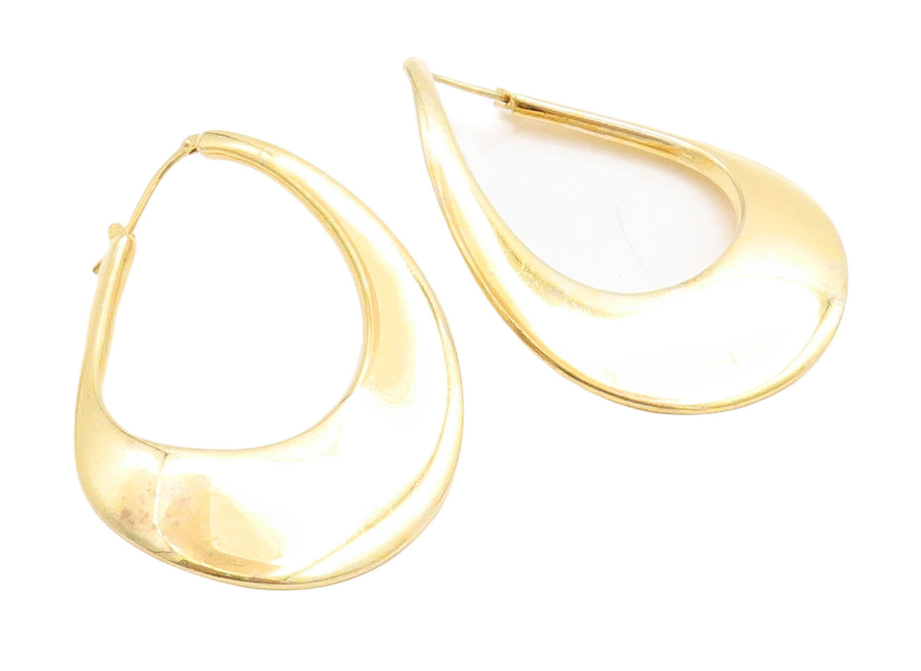925 Sterling Silver Vintage Earrings Gold Plated Large Designer Hoops  EG13270