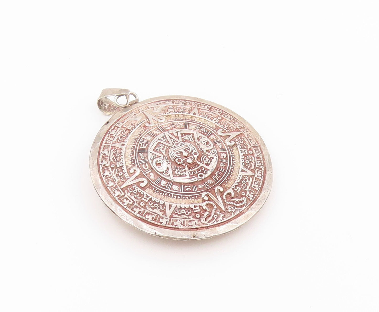 925 Sterling Silver Vintage Pendant Celestial Sun Face Statement Medal  PT26465