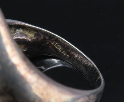 925 Silver  Vintage Modernist Openwork Pointed Swirl Ring Sz 6.5  RG25732
