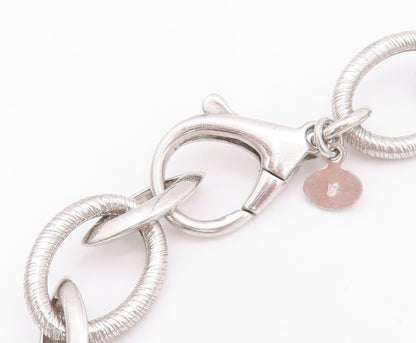 925 Sterling Silver Vintage Necklace Designer Round & Eye Shape Rings NE4390